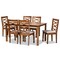 Baxton Studio Lanier Modern and Contemporary Grey Fabric and Walnut Brown Finished Wood 7-Piece Dining Set 186-10549-10520-Zoro - alternate 1